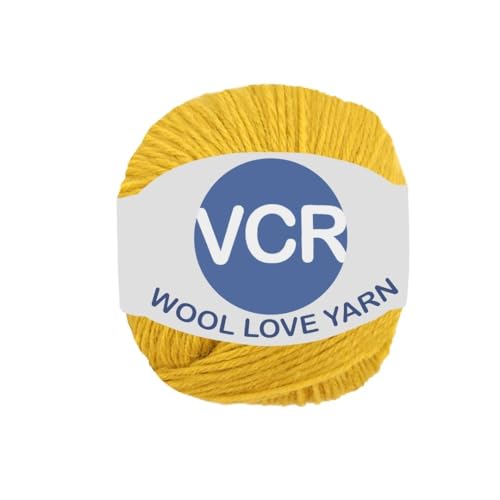 Image of VCR Golden Yellow Yarn, 25 Grams Hank, 85 Meters Length, 100% Merino Wool, Pack of 1, Shrink-Resistant Soft, Warm and Premium Wool Yarn for Knitting, Crochet and Craft Projects