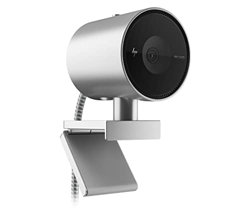 HP Webcam 950 4K Pro, Campo de visión de 103°, Reconocimiento Facial, Corrección automática de Brillo, Compatible con Zoom, Teams, Twitch, Youtube, Windows 11, Chrome y macOS, Plata - imagen 4