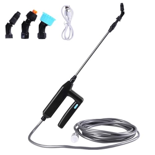 Varita de riego con 3 boquillas Ajustables, Varita de rociador telescópico, rociador de jardín eléctrico Recargable con manija y Manguera de Agua de 16 pies para el césped de jardín Plantswatering