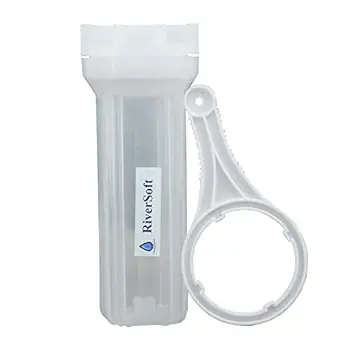 RiverSoft PreRO-IN-STR RO prefilter semi-transparent housing with inbuilt mounting clamp (Semi-transparent, PP)