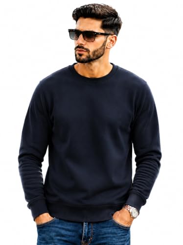 Image of Mack Jonney Men's Solid Winter Sweatshirt|Soft Fleece Fabric Full Sleeve Round Neck Sweatshirt|Stylish Casual Wear for Men-mj-281
