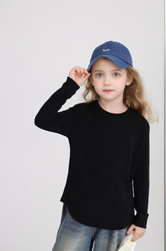 Girls Puff Short Sleeve Shirts Round Neck Tunic Tops Casual Solid Blouses2