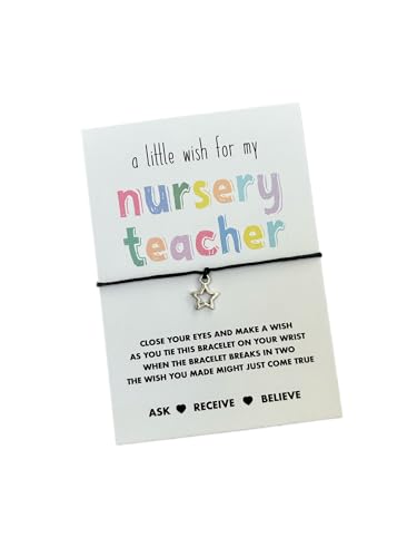 Nursery teacher gift | Nursery teacher wish string bracelet | Thank you gift for Nursery teacher