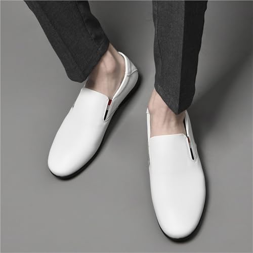 Men Breathable Leather Oxford Shoes Classic Formal Slip On Pointed Toe Low Top Comfortable Dress2
