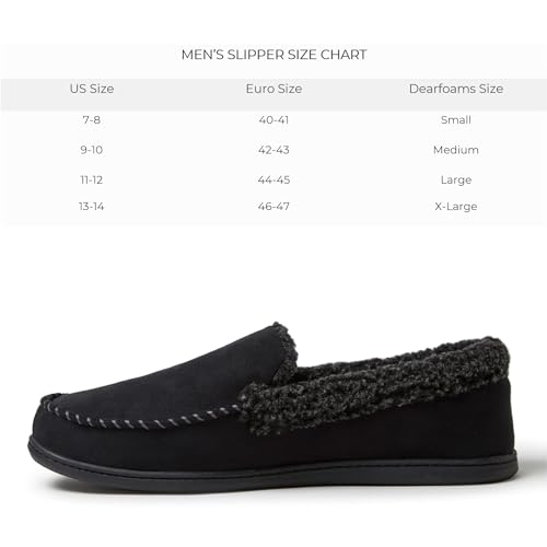 Image of Dearfoams Men's Eli Microfiber Indoor /Outdoor with Whipstitch Detail Suede Moccasin Slipper