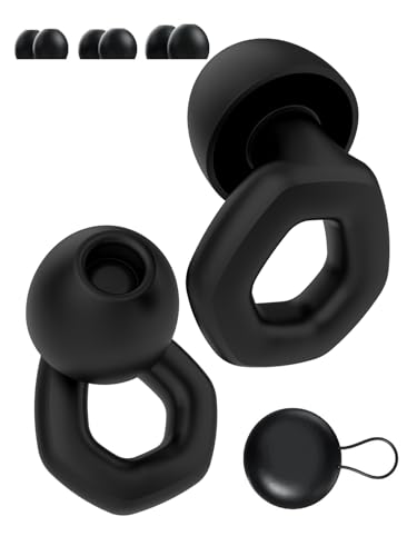 Ear Plugs for Sleeping 25dB-30dB Noise Cancelling Ear Plugs for Concert, Work, Travel, Focus & Noise Sensitivity Silicone Hearing Protection Earplugs with 6 Ear Tips Reusable Noise Reduction Ear Plug