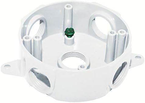 Sigma Engineered Solutions, White Sigma Electric 143854WH 1/2-Inch 5 Hole Round Box