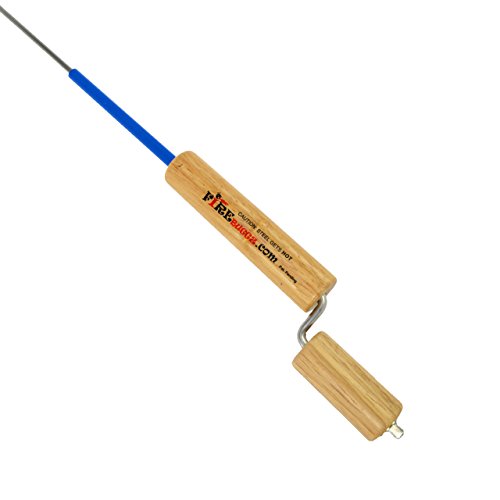 Family Fun Pak Marshmallow Roaster Sticks Cooking, Roasting Hotdogs At Backyard Patio Campfire. Extending Family Fun Camping Outdoors By Fire Pit Cooking With Skewers & Forks Making Smores On A Pole. #TOP4