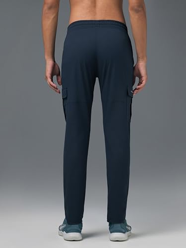 Image of TECHNOSPORT Men's Regular Fit Mid Rise Polyester Solid Cargos for Activewear, Regular Use and Quick Dry