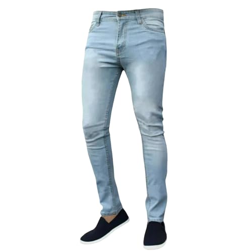 Jeans Pants Trousers Denim Trendy Street Stretch Tight Washed Commuter Small Leg for Men3