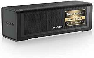DOCKIN® D FINE 2 Stereofoniczny głośnik Bluetooth 50 Watt | Korektor wzmocnienia basów | Przenośny głośnik do wewnątrz i na zewnątrz - przenośny, bezprzewodowy | Bateria 12h z Powerbank 7500 mAh, Aptx