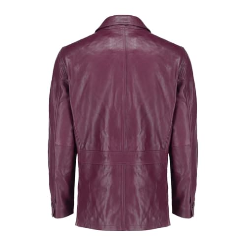 Image of Jild Lambskin Leather Jacket Men Casual Coat - Notched Collar Classic Bond's Style Ultimate Leather Blazer for Men