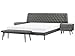 Beliani Letto con Panca e 2 Comodini in Ecopelle Testiera Decorativa 180 x 200 cm Essonne