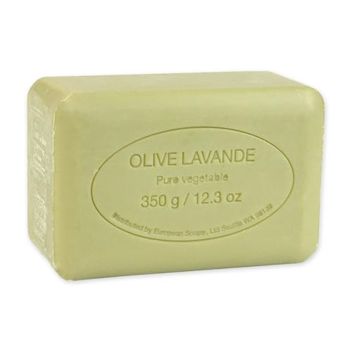 Image of Pre de Provence Artisanal Soap Bar, Natural French Skincare, Enriched with Organic Shea Butter, Quad Milled for Rich, Smooth & Moisturizing Lather, Olive Oil & Lavender, 12.3 Ounce