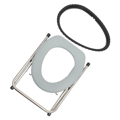 Tabouret de toilette pliable en inox gris Vaguelly | Lot de 2 sièges portables