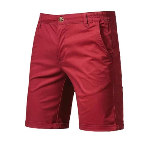 Short décontracté en coton bordeaux finitions coupe droite