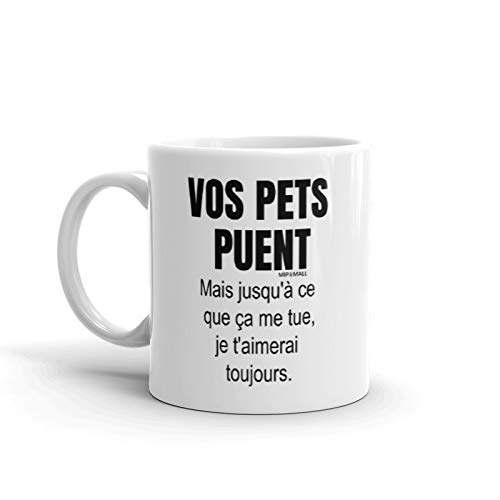 Tasse Romantique - Tasse à thé ou café - Cadeau d'anniversaire - Anniversaire de Couple ou de Mariage - Saint Valentin - Idée Cadeau pour Lui - Homme - Vos pets puent. Mais jusqu'à ce que ça me tue