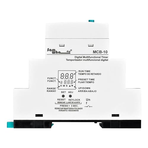 Relé temporizador LCD multifuncional MCB-10 para evitar fallos de programación en sistemas 24V 3