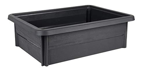 EDA - Espace Potager Veg&Table Garden 67 L - Bac Potager de Sol - Anti-UV - 79 x 59 x 24,2 cm - Gris Anthracite