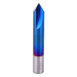 90 Grad Fase - Endfräser 2 Schneiden Blaue Beschichtung Hartmetall - Werkzeug aus gesintertem Wolframstahl für CNC - Fräsmaschinen und Fräswerkzeuge (12*khal)