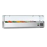  GGM Gastro  AGG163ND#07  Kühl-Aufsatzvitrine ECO - 1,6 x 0,34 m - für 7x 1/4 GN-Behälter