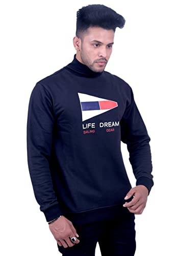 Image of life dream Winter Wear Cotton High Neck Full Sleeves T-Shirt Winter Men's High Turtle Neck Cotton T-Shirt Turtle Neck high Neck t Shirts for Men