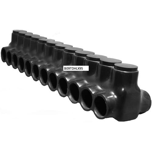 Morris Products 97682 Black Insulated Multi-Cable Connector - Dual Entry 12 Ports 750-250 Wire Range, 2-Pack