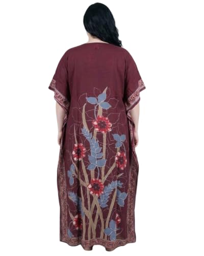 Image of Oussum Women Kaftan Plus Size Polyester Summer Lightweight Caftan Swimsuit Cover Ups Maxi African Mumu Lounge House Dress