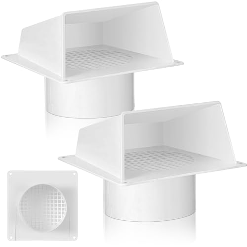 Frienda 2 Pcs Outside Air Shield Fireplace Vent Cover Outside Fireplace Heat Shield for House Chimney Stoves Fresh Air Intake Vent