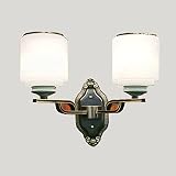 EVYUTAO Wohnzimmer-Ganglampe, Moderne Wandlampe aus Kupfer im chinesischen Stil, Neue chinesische kreative Studien-Augenlampe, Schlafzimmer-Nachtkeramik-dekorative Kupferlampe