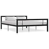 ikea bett weiß Material: Metall vidaXL Bettgestell Bett Metallbett Schlafzimmerbett Doppelbett Bettrahmen Schlafzimmermöbel Ehebett Lattenrost Schwarz Weiß Metall 160x200cm