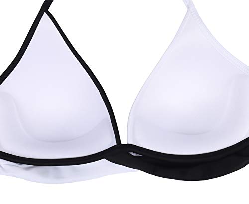 Eledobby Biquíni Feminino Patchwork Cabresto Sexy Biquíni de Cintura Baixa Maiô de Praia Cross Maiô