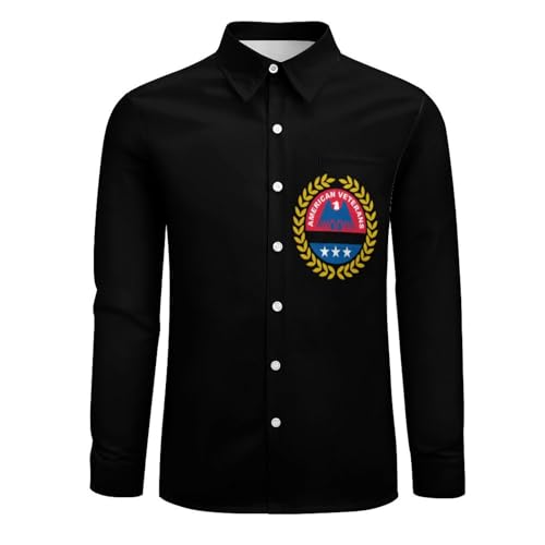 Amvets Shirt Casual Long Sleeve Button-Down Shirt3