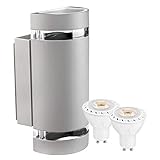 Die dazugehörigen 7W LED GU10 Leuchtmittel von LEDANDO bieten mit 7W Leistungsaufnahme in warmweiß (3000K) reichlich Licht.