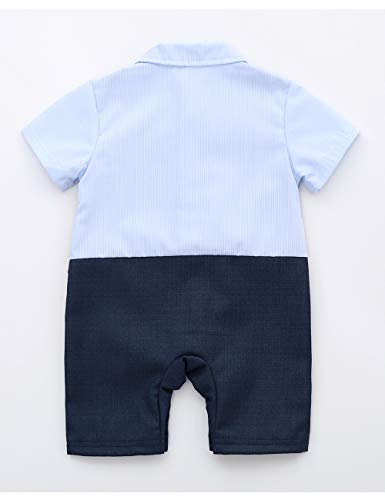 HeMarIsle Baby Boy Gentleman White Shirt Waistcoat Bowtie Tuxedo Onesie Jumpsuit Overall Romper