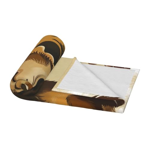 Couverture imprimée singe 152x203 cm en flanelle chaude pour lit et canapé