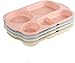 shopwithgreen - Set di 4 piatti divisi, 5 scomparti, in polipropilene, vassoio separatore, 28 cm, piatti salutari per bambini e adulti, adatti al microonde e alla lavastoviglie