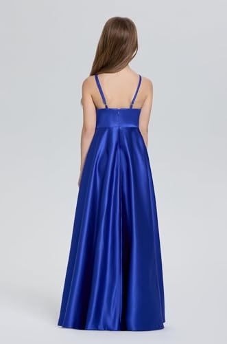 Girls Junior Bridesmaid Dress Satin Flower Girl Dresses Princess Pageant First Communion Dresses2