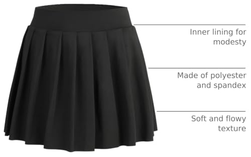 Image of Bezioner Girls Tennis Skirt A-Line Pleated Skirt with Shorts Pocket Uniform Skort for Golf Athletic Cheerleading