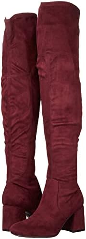 NINE WEST Women's Blocky2 Over-The-Knee Boot, Burgundy Suede, 7 | Image 6