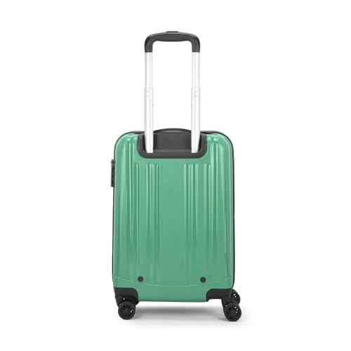 Image of Aristocrat Polypropylene Spinner Fronx Cabin Trolley Bag 55cm Small Hard Sided Luggage|Smooth 8 Wheels Suitcase for Travel|Combination Lock with Sturdy Zipper|3 Years Domestic Warranty (Pista Green)