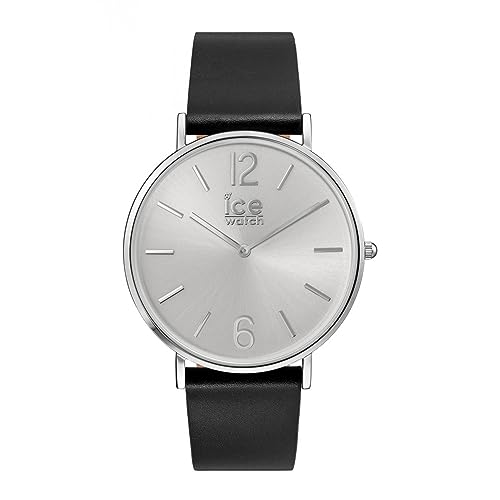 ICE-WATCH - City Tanner Black Silver - Montre Noire pour Femme avec Bracelet en Cuir - 001502 (Small)