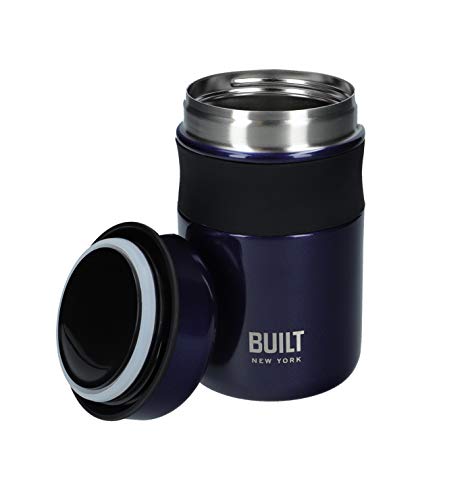 BUILT Double Wall Vacuum Insulated Flask for Hot and Cold Foods 490 ml Navy