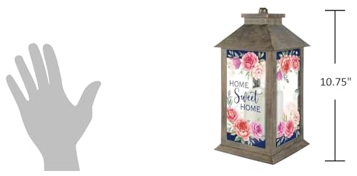Lanterne bougie LED Carson Cabbage Roses de 27cm pour décoration de table