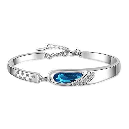 Bracelet étoile de mer en argent 925 et zircon bleu, cadeau romantique pour fille