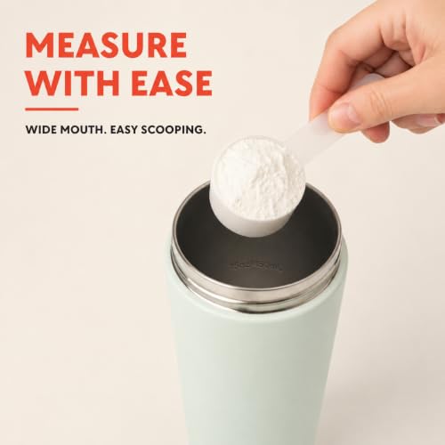 Image of Insulated Protein Shaker Bottle 24oz, Dishwasher Safe, Sage Green