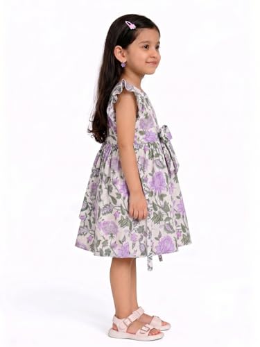 Image of Girls Pure Cotton Soft Frock with Astar, Printed Multicolor for Girl Child