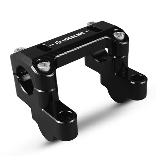 NICECNC Lenker High Pad Lenker Erhöhungsvorrichtung Lenker Riser Kompatibel mit BMW R1200GS 2013-2018, R1200GS Adventure 2014-2018, R1250GS, R1250GS Adventure, CNC-gefräst, Aluminium, Schwarz