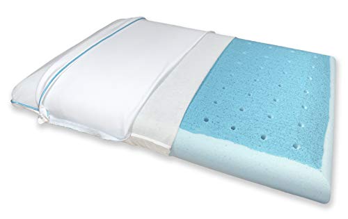 Bluewave Bedding Super Slim Max Cool Gel Memory Foam Pillow for Stomach