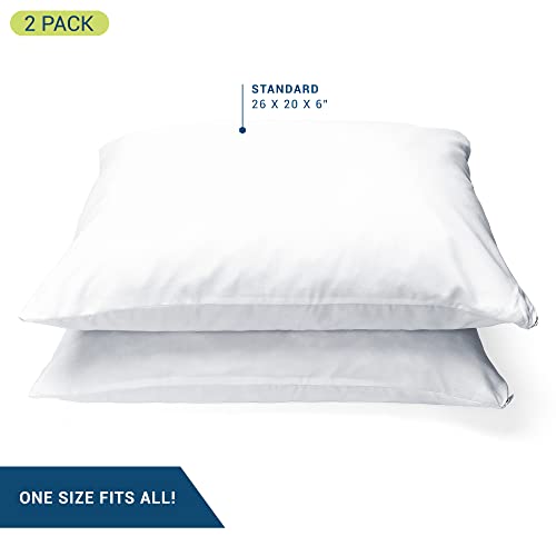 Molecule Cooling Gel Memory Foam Adjustable Standard Size Pillow, 2-Pack, White #TOP6